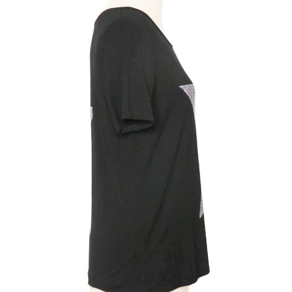 Hilary Radley Black Sequin Star Tee Shirt Size M - Picture 4 of 12